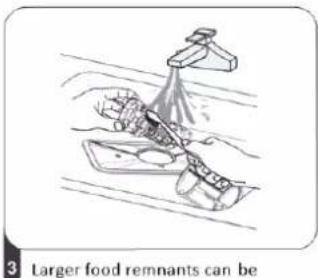 3 Larger food remnants can be