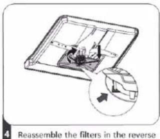 4 Reassemble the filters in the reverse