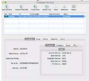 File Edit View Insert Help Name: AC0019 Model Name: 41533-PS Control From Home: Serial No: 85588820105048300 Memory: 2642 MB Source Version: 10.00.00.20 Base Version: 1KB Editor Version: 1KB EBS Version: NONE PP Version: NONE