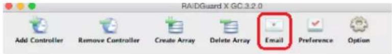 RA/DGuard X GC.3.2.0 Add Controller Remove Controller Create Array Delete Array Email Preference Option