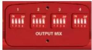 1 2 3 4 ON OUT ON OUT ON OUT ON OUT OUTPUT MIX