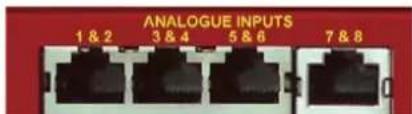 ANALOGUE INPUTS 1 & 2 3 & 4 5 & 6 7 & 8