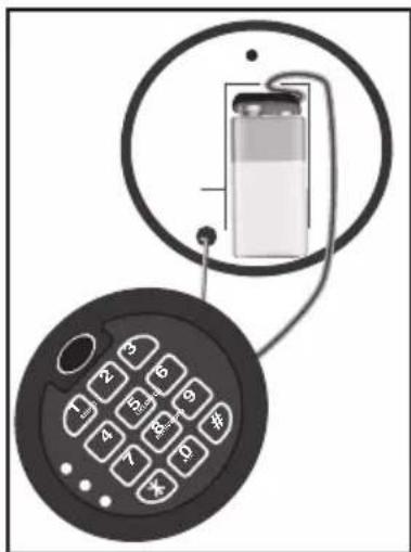 HONEYWELL 3024DG - INSTALL THE LOCK BATTERY - 4