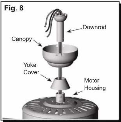 Fig. 8 Downrod Canopy Yoke Cover Motor Housing