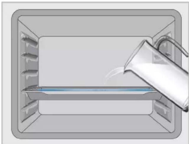 Illustration of a mechanical device inside a container with a handle, showing internal components and no text or symbols.