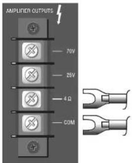 AMPLIFIER OUTPUTS 70V 25V 4Ω COM