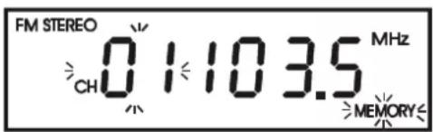 FM STEREO CH 0 1 10 3.5 MHz MEMORY