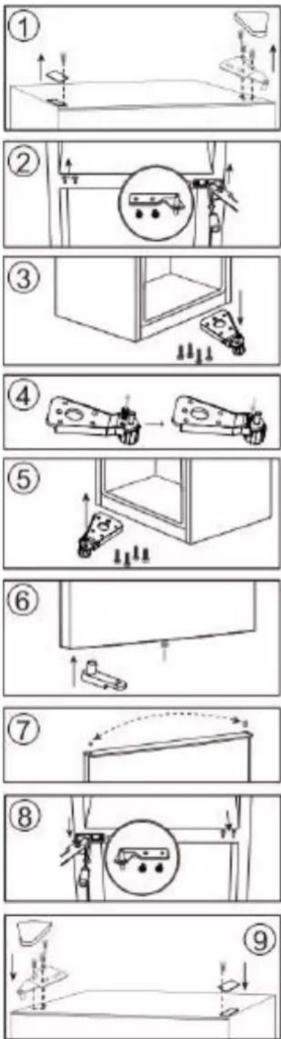 WINIA WRN-M379ETD - INSTRUCCIONES PARA INVERTIR LA PUERTA - 1