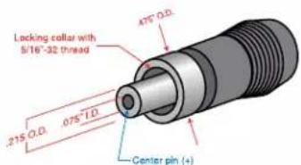 Locking collar with 5/16'-32 thread .215 O.D. .075"T.D. 475 O.D. Center pin (+)