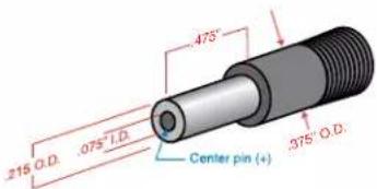 215 O.D. .075°T.D. 475° Center pin (+) .375° O.D.
