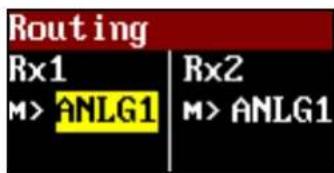Routing Rx1 Rx2 M> ANLG1 M> ANLG1
