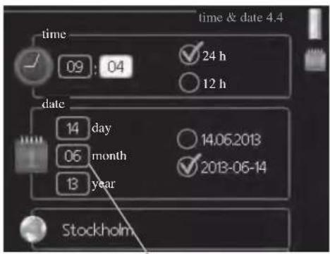 time & date 4.4 09:04 24 h 12 h date 14 day 06 month 13 year 14.06.2013 2013-06-14 Stockholm