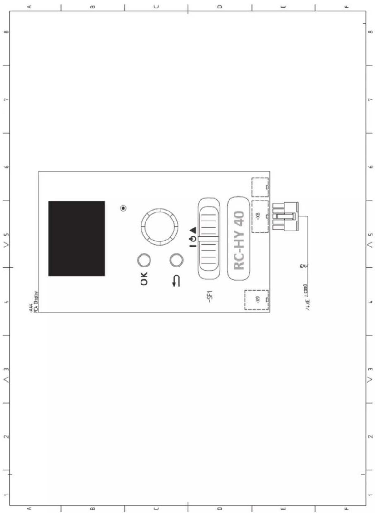 -AA4 PCA Display OK SF1 -9 -X8 RC-HY 40 /4.6E : con3 F A B C D E F 1 2 3 4 5 6 7 8 V 3 4 V 5 6 7 8