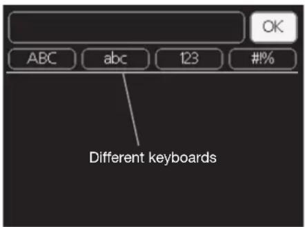 ABC abc 123 #% OK Different keyboards