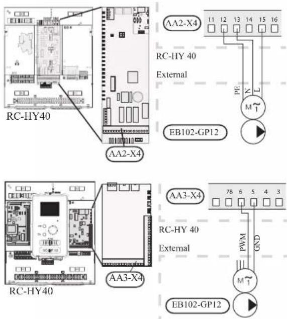 MITSUBISHI HMK60 - Connection between controller and circulation pump (GP12) - 2