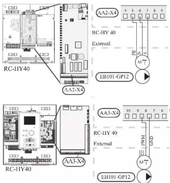 MITSUBISHI HMK60 - Connection between controller and circulation pump (GP12) - 1