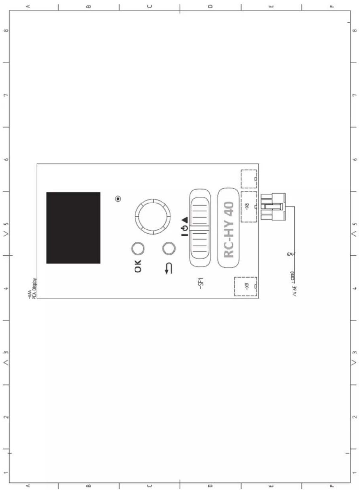 -AA4 PCA Display OK SF1 -9 -X8 RC-HY 40 /4.6E : con3 F A B C D E F 1 2 3 4 5 6 7 8 V 3 4 V 5 6 7 8