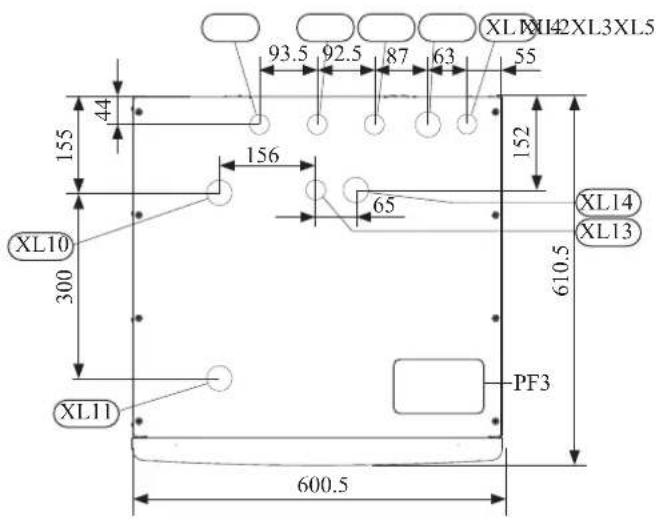 XL10 300 44 93.5 92.5 87 63 XL142XL3XL5 155 156 65 152 610.5 XL14 XL13 XL11 PF3 600.5