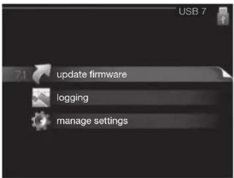 USB 7 7.1 update firmware logging manage settings