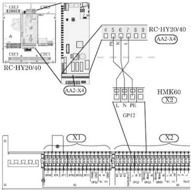 RC-HY20/40 AA2-X4 RC-HY20/40 AA2-X4 HMK60 X2 L N PE GP12 X1 X2