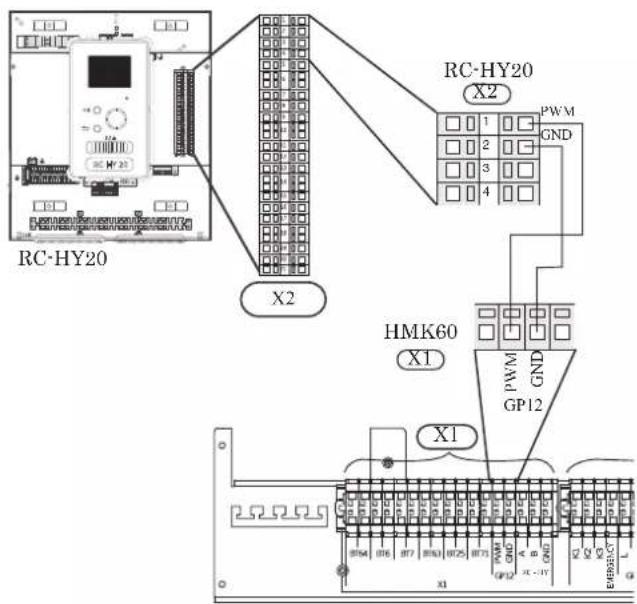 RC-HY20 X2 RC-HY20 X2 PWM GND HMK60 X1 PWM GND GP12 X1