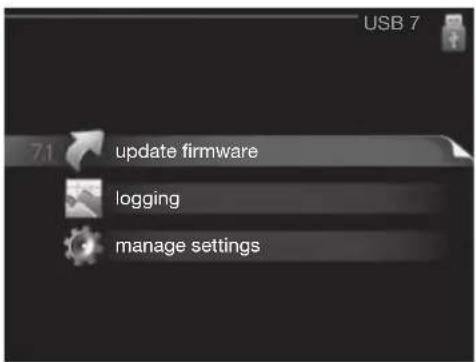 USB 7 7.1 update firmware logging manage settings