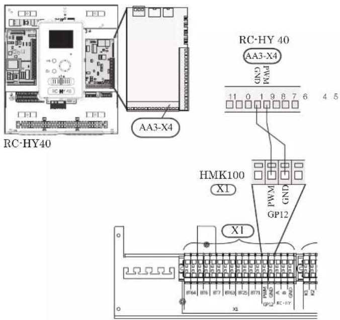 RC-HY40 AA3-X4 RC-HY 40 AA3-X4 GND 11 0 1 9 8 7 6 4 5 HMK100 XI PWM GND GP12 XI X1