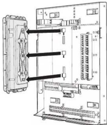 Technical diagram showing internal components of an electronic device with labeled parts and directional arrows indicating flow or movement.