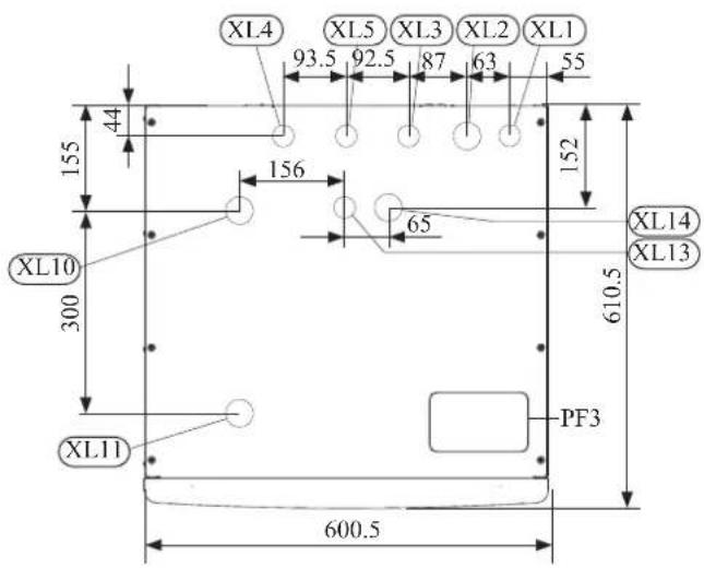 XL4 93.5 92.5 87 63 55 XL5 XL3 XL2 XL1 44 155 156 152 XL10 300 65 XL14 XL13 610.5 XL11 PF3 600.5