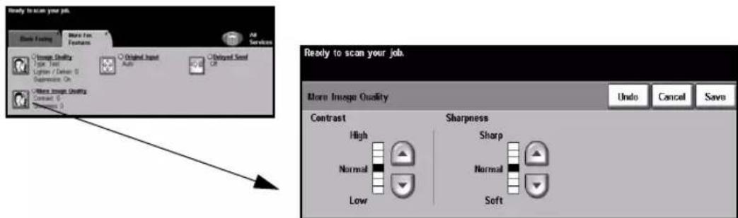 Ready to scan your job. Block Facing More Fox Features Auto Delivered Send Services Image Shreddy Type: Type1 Lighter / Deletion: 0 Suppression: On More Image Shreddy Contrast: 0 Ready to scan your job. More Image Quality Contrast High Normal Low Sharpness Sharp Normal Soft Undo Cancel Saws