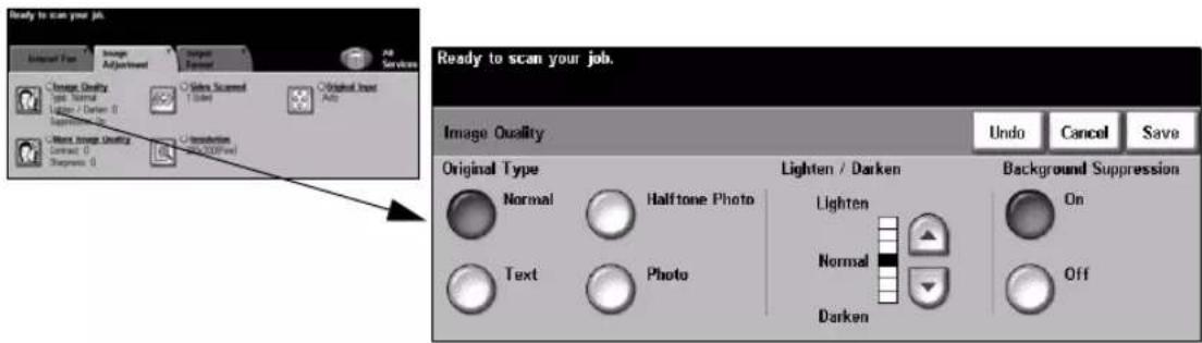 Ready to scan your job. Original Type Normal Text Halftone Photo Photo Lighten / Darken Lighten Normal Darken Background Suppression Undo Cancel Save Image Quality Open Unired Corrected Corrected Corrected Corrected Corrected Corrected Corrected Corrected Corrected Corrected Corrected Corrected Corrected Corrected Corrected Corrected Corrected Corrected Corrected Corrected Corrected Corrected Corrected Corrected Corrected Corrected Corrected Corrected Corrected Corrected Corrected Corrected Corrected Corrected