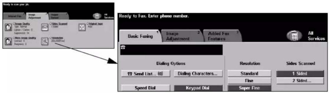 Ready to fix your job. Internet Fax Through Adjustment Output Sentinel All Services Image Quality Open Normal Lighter / Delive Suppose / 0 None Image Quality Contract / Spread / 0 Remodeling 20x2007 pm Ready to Fax. Enter phone number. Basic Faxing Image Adjustment Added Fax Features All Services Dialing Options Send List... (0) Dialing Characters... Resolution Standard Fine Sides Scanned 1 Sided 2 Sided... Speed Dial Keypad Dial Super Fine