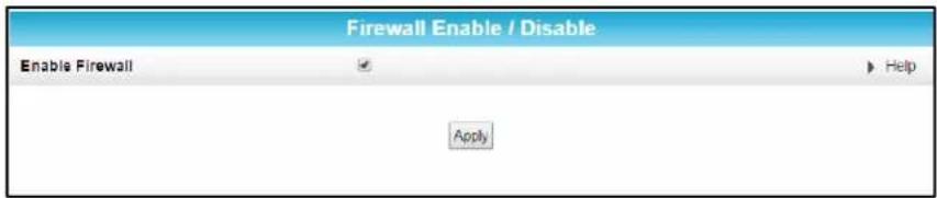 Firewall Enable / Disable Enable Firewall Apply Help