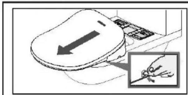 Diagram showing a computer mouse with an arrow pointing to the screen, and a magnified inset illustrating the hand holding a pen.