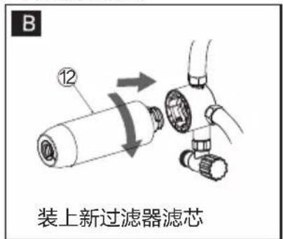 B 12 装上新过滤器滤芯