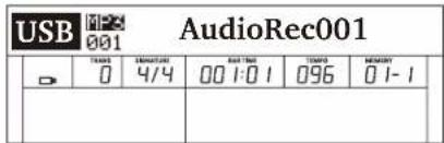 USB F122 AudioRec001 001 0 4/4 00 1:0 1 096 01-1 TIME 0 01-1