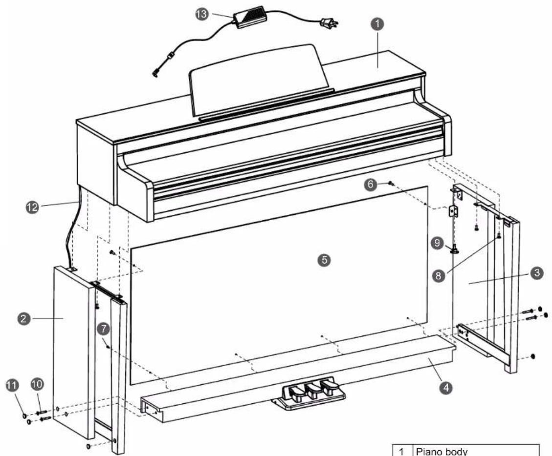 1 Piano body 2 3 4 5 6 7 8 9 10 11 12 13