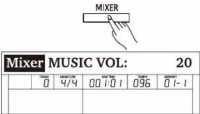 MIXER Mixer MUSIC VOL: 20 TIME TIME TIME MERRY 0 4/4 00 1:0 1 096 01-1