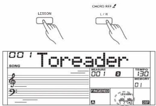 LESSON CHORD REF L / R 00 : Toreader SONG MEASURE 00 : 2 TEMPO 130 MEMORY 01 FINGERED A LESSON 17/16 REP