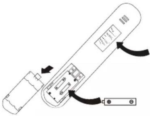 Diagram of a device with labeled components and directional arrows indicating movement or assembly