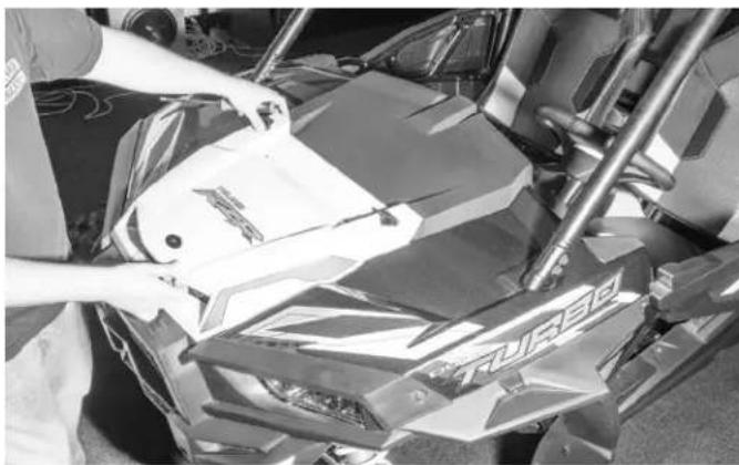 Rockford Fosgate RZR-STAGE3 - Step 1 - Remove Hood - 1