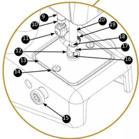 Technical diagram of a mechanical assembly with numbered components for identification