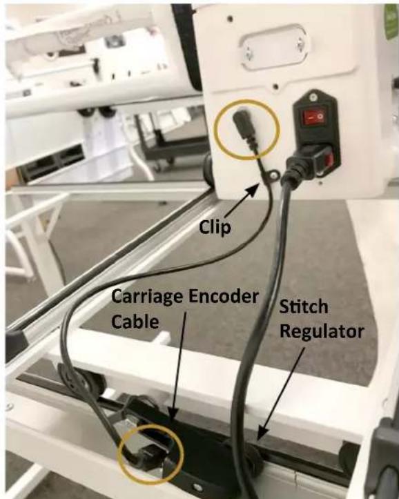 Clip Carriage Encoder Cable Stitch Regulator