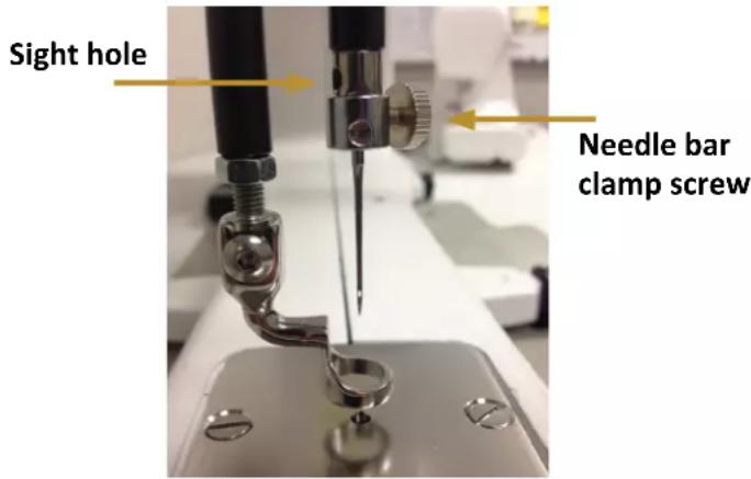 Sight hole Needle bar clamp screw