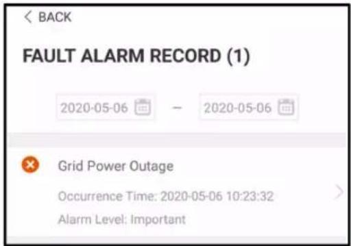 Sungrow SG36CX-US - Fault and Alarm Records - 1