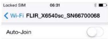 Locked SIM 06:31 Wi-Fi FLIR_X6540sc_SN66700068 Auto-Join