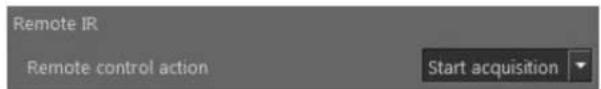 Remote IR Remote control action Start acquisition