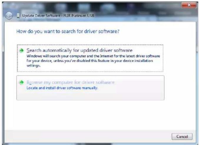 Update Driver Software - FLIR Platinum USB How do you want to search for driver software? Search automatically for updated driver software Windows will search your computer and the Internet for the latest driver software for your device, unless you've disabled this feature in your device installation settings. Browse my computer for driver software Locate and install driver software manually. Cancel