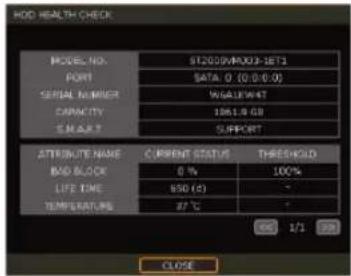 MOD HEALTH CHECK MODEL NO. S1200/MP003-SET1 PORT SATA 0 (0:0:0:0) SERIAL NUMBER WALAWAT CAPACITY 1961.8 GB SMART SUPPORT ATTRIBUT NAME CURRENT STATUS THEESHOLD BAD BLOCK 0 % LIFE TIME 950 (s) - TEMPERATURE 27 °C - OK 1/1 OK CLOSE