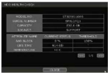 MED HEALTH CHECK MODEL NO: STX05011045 STOCK NUMBER: 09100FQ3 CAPACITY: 237.6 GB S.NO. ASPT: SUPPORT ATTENUATE NAME CURRENCE STATUS THRESHOLD SAC BLOCK: 8% 100% LIFE TIME: 5:4 (d) - TEMPERATURE: 40 °C - CLOSE: 1/1 5/9